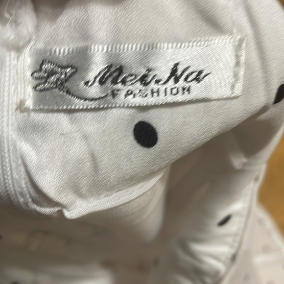 white spaghetti strap polkadot mini dress - Picture 3 of 3